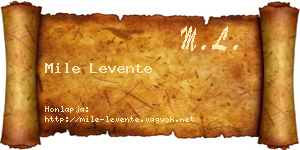 Mile Levente névjegykártya